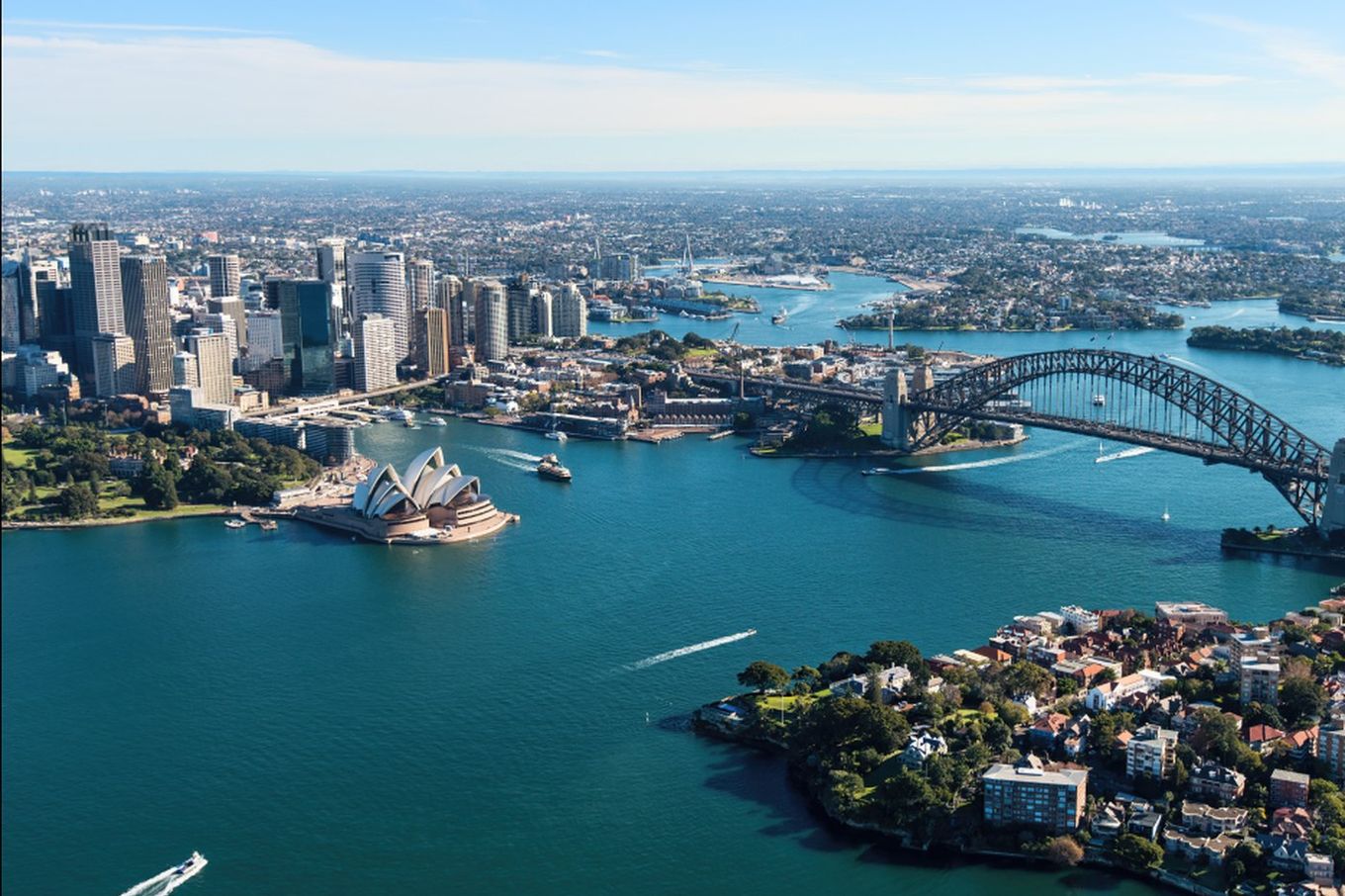 Sydney Harbour and the CBD from the air