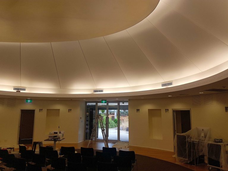 Curved plaster ceiling dome spanning a grand room, completed by Sydney Wide Plastering