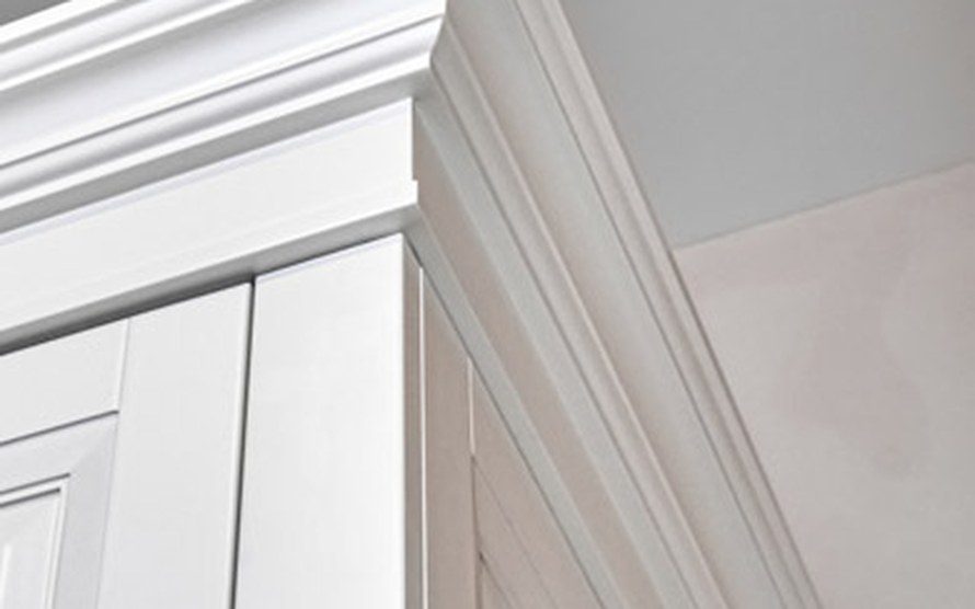 Decorative cornice where the wall meets the ceiling