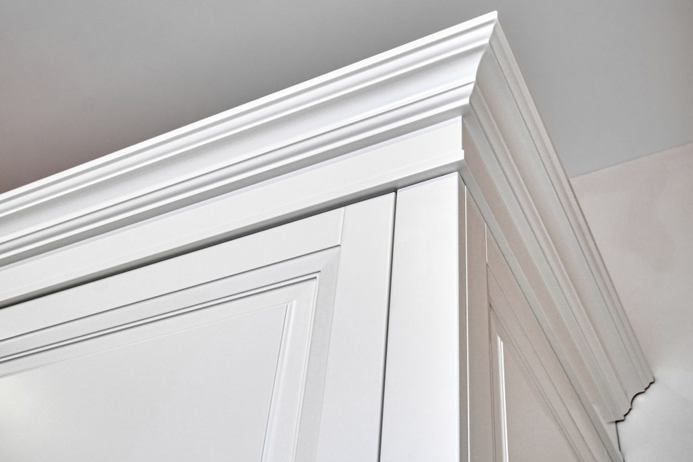 Close-up of a decorative plaster cornice